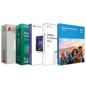 GOUDEN PAKKET - Windows 10, Office 2019, Kaspersky 2023, Autocad 2022, Adobe Photoshop 2023
