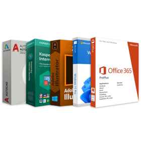 PAQUETE PLATA - Windows 11, Office 365, Kaspersky 2023, Autocad 2022, Adobe Illustrator 2022