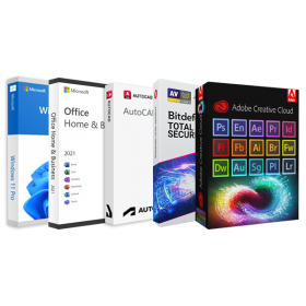 PREMIUM PAKKET - Windows 11, Office 2021, Bitdefender, Autocad 2024, Adobe Pack 2022