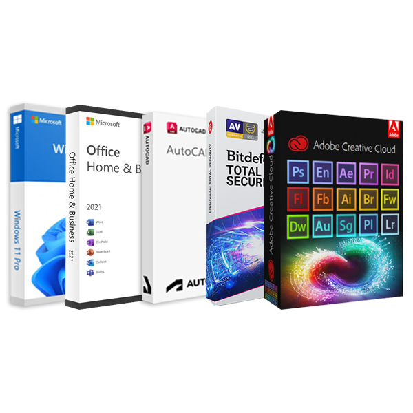 PACCHETTO PREMIUM - Windows 11, Office 2021, Bitdefender, Autocad 2024, Adobe Pack 2022