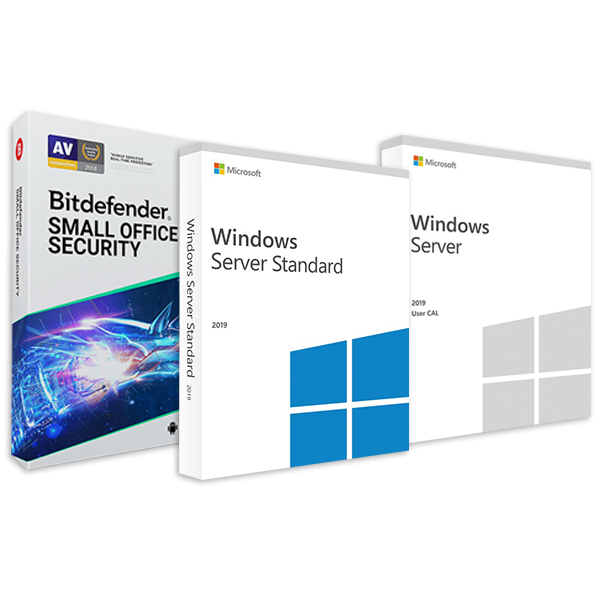 SERVER PACKAGE WITH 2019 LICENSE, CALS AND ANTIVIRUS