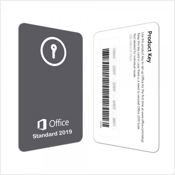 Microsoft Office 2019 Standard (NØKKELKORT)