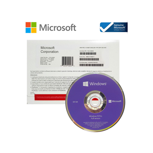Microsoft Windows 10 Professional (PILNAS PAKETAS SU DVD)